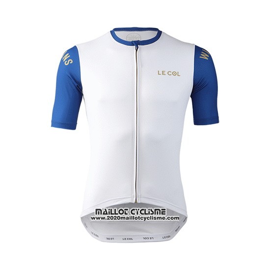 2019 Maillot Ciclismo Lecol Blanc Bleu Manches Courtes et Cuissard
